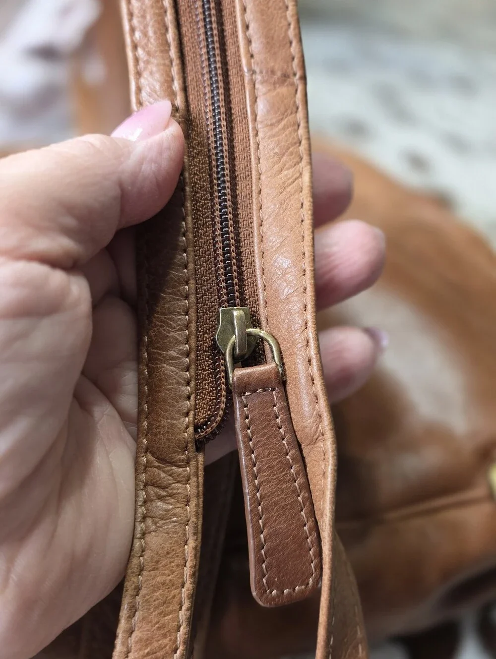 Tommy Bahama Weathered Leather  Small Backpack - Brown